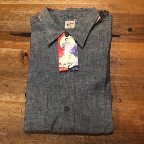 60's〜Beltex 半袖100%コットンシャンブレー L