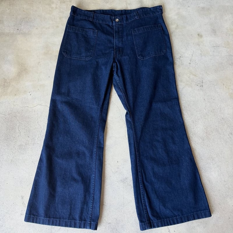 US NAVY seafarer セイラーデニムパンツ フレア TALON SEAFARER VINTAGE NAVY BLUE JEANS BELL BOTTOM DENIM TROUSERS