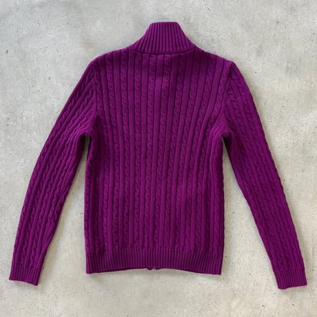 LAUREN RALPH LAUREN ジップアップケーブルニット