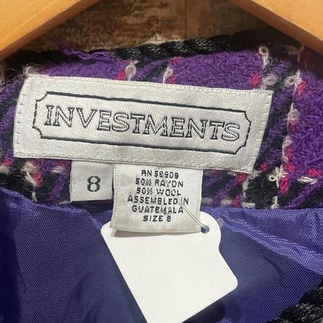 INVESTMENTS チェックツイードジャケット
