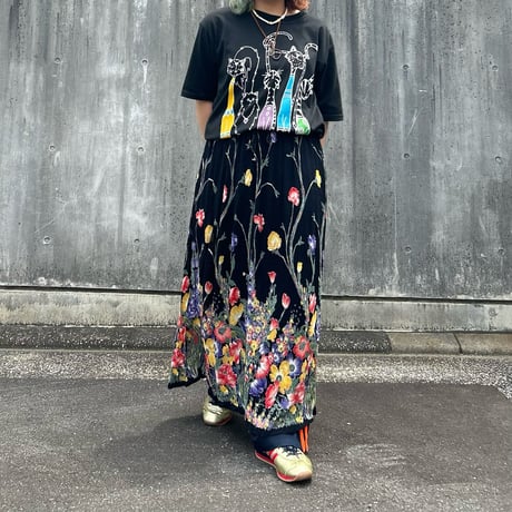 花柄プリーツスカート