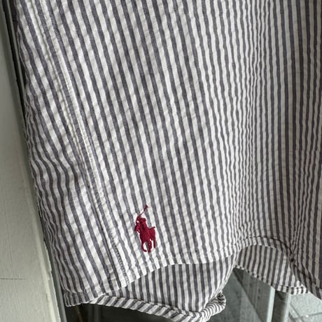 Ralph Lauren 半袖シアサッカーストライプシャツ