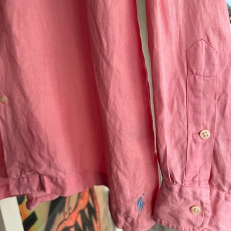 Ralph Lauren リネンシルク オープンカラーシャツ