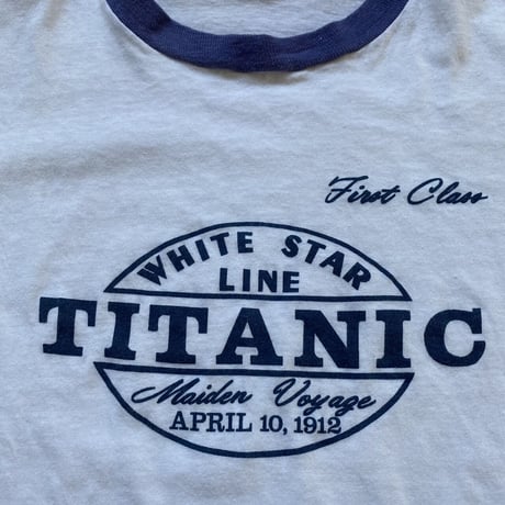 80年代〝TITANIC〟ビンテージリンガーTシャツ L
