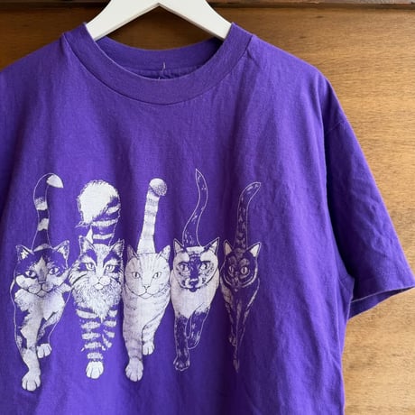 80s USA製 猫ちゃん両面プリントTシャツ