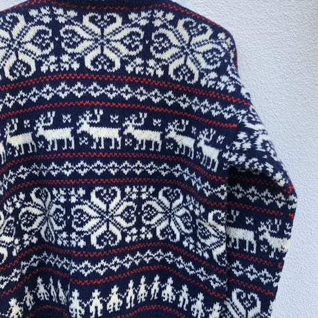 ノルディックセーターカーディガン  紺
