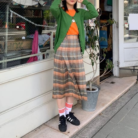 フランス製チェックプリーツスカート