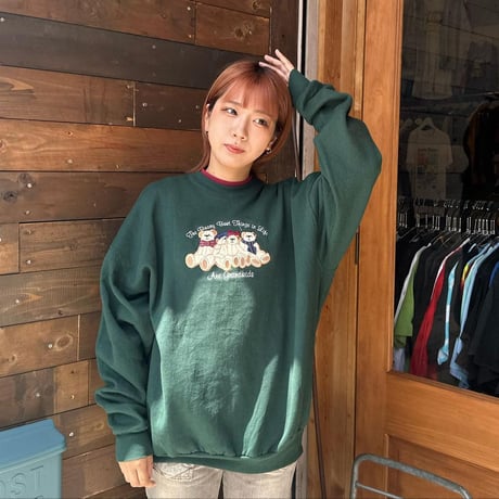 90s くまちゃんワッペントレーナー