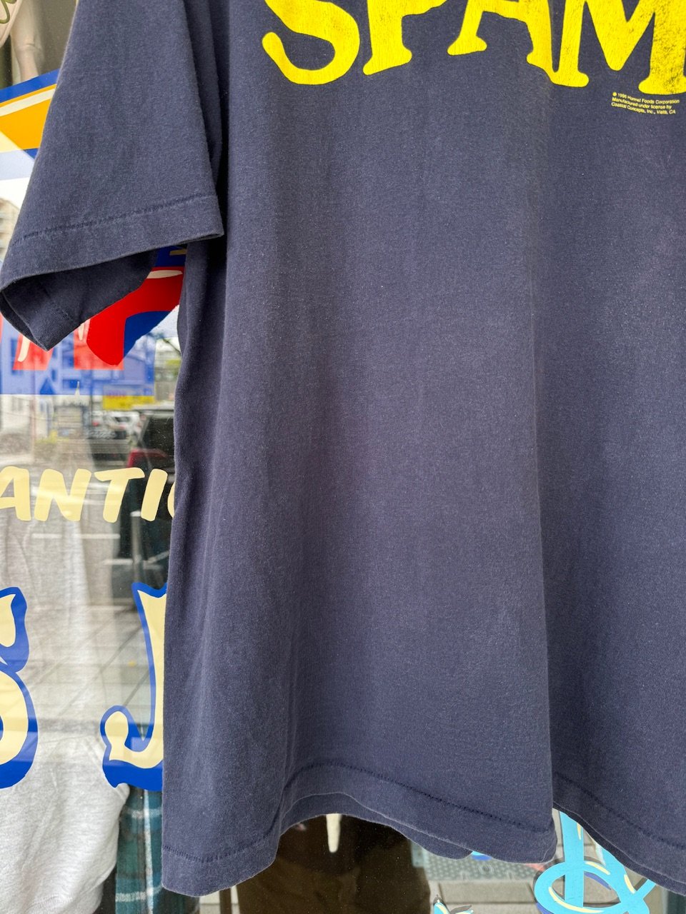SPAM Tシャツ XL ネイビー 90s 1996 SPAM プリントTシャツ XL | CUSTOM FEVER
