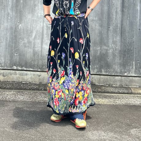 花柄プリーツスカート