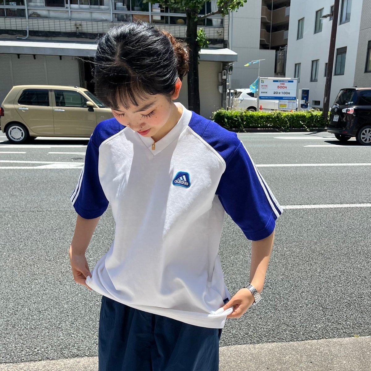 90s adidas Vネックゲームシャツ | CUSTOM FEVER