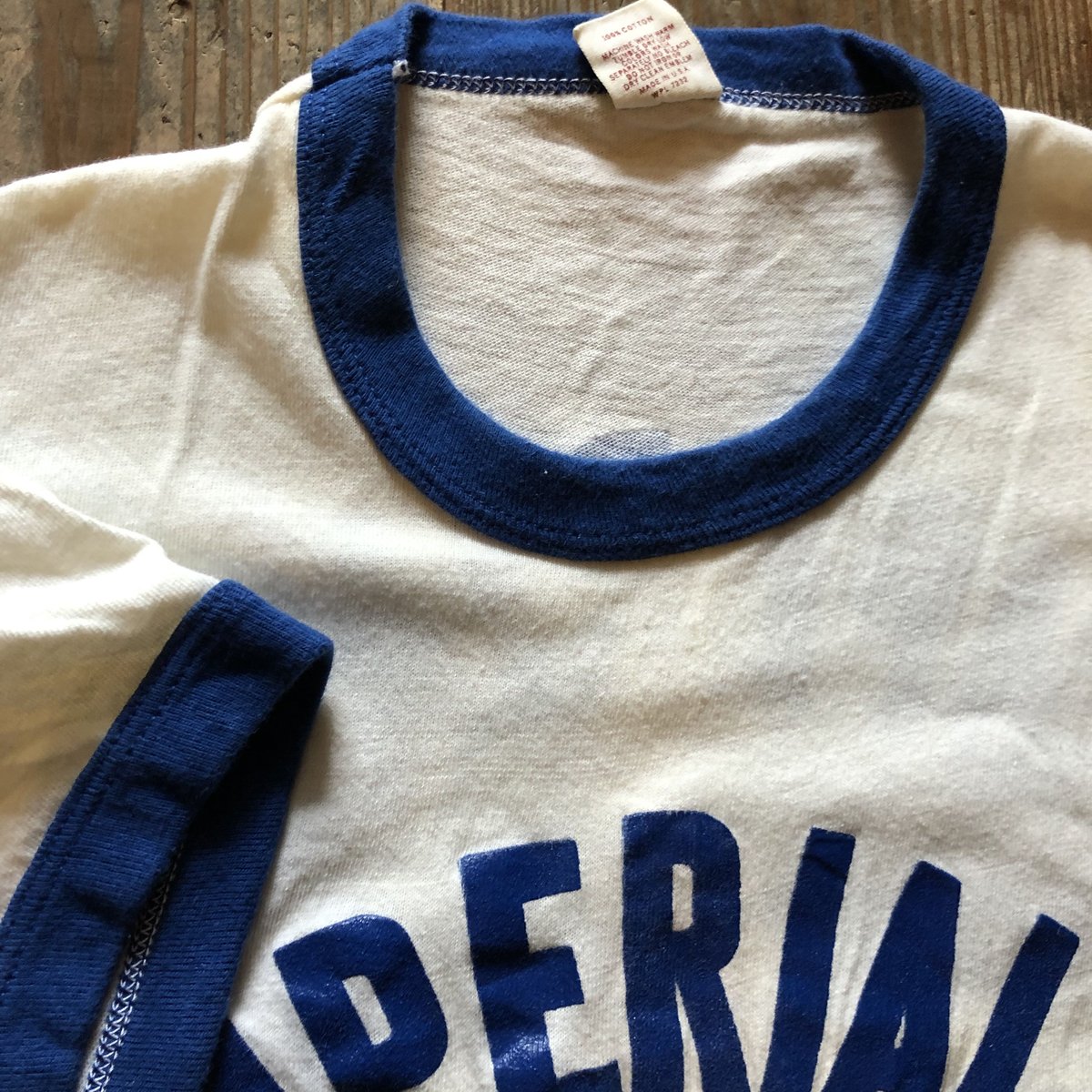 RUSSELL Tシャツ リンガー トリム グレー 70's us 金タグ 古着 RUSSELL Tシャツ リンガー トリム グレー 70's us 金タグ 古着