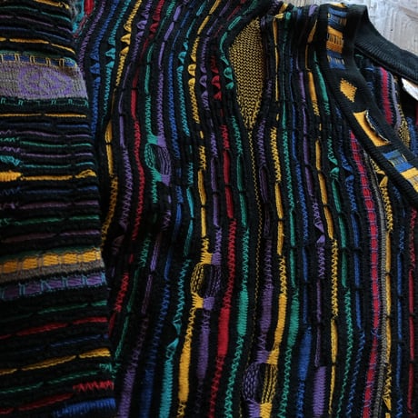 90's COOGI 3Dコットンニット Vネック