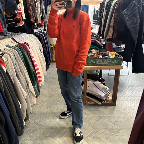 POLO ハーフジップニット