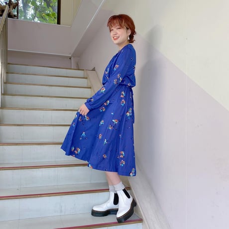 花柄ギャザーワンピース