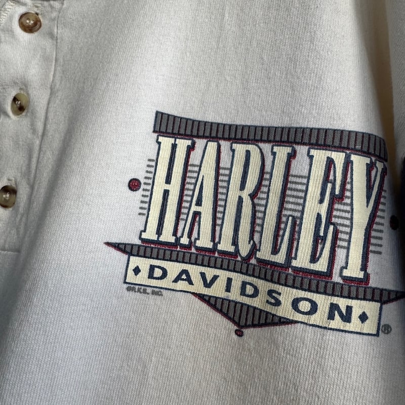【USA製】HARLEY DAVIDSON カリフォルニア　ロンT USA製 90's HARLEY DAVIDSON ヘンリーネックロンT L | CUSTOM