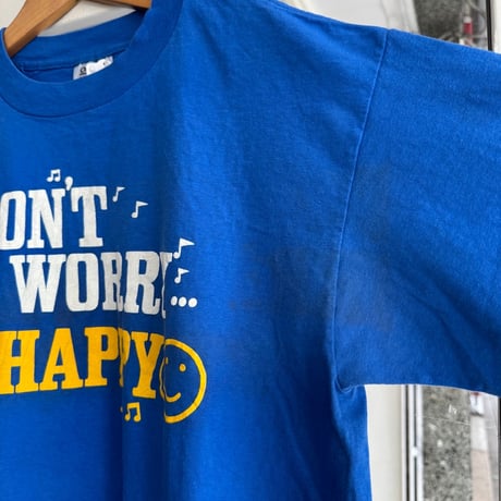 90's USA製〝Don't worry be happy〟プリントT XL