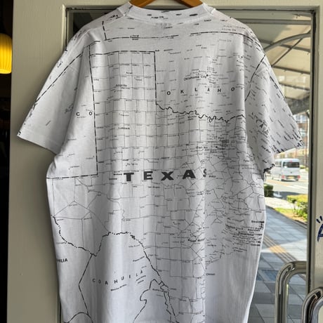 90's Texas 総柄マップ Tシャツ