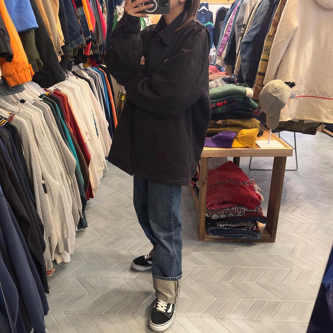 90s　Dickies　中綿ワークジャケット　L　ブラック　ロゴ刺繍　ストリート 90s Dickies 中綿ワークジャケット L ブラック ロゴ刺繍