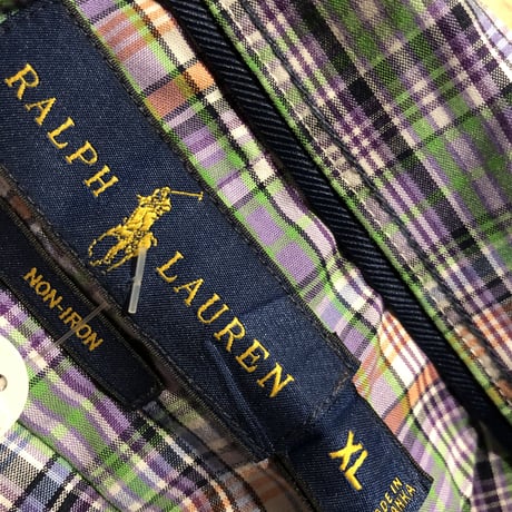 RALPH LAUREN カラフルチェックボタンダウンシャツ