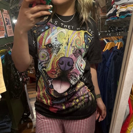 THE MOUNTAIN ピットブル アートプリントTシャツ