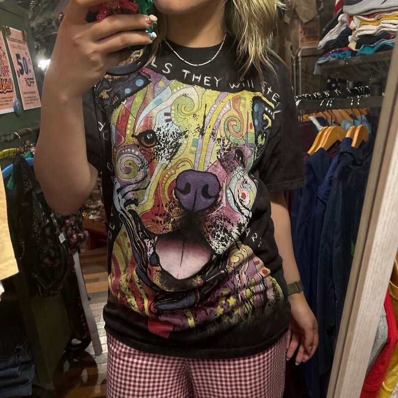 THE MOUNTAIN ピットブル アートプリントTシャツ | CUSTOM FEVER
