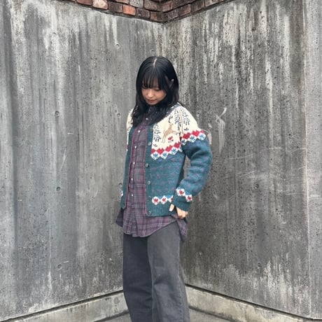 Woolrich ノルディック柄ニットカーディガン
