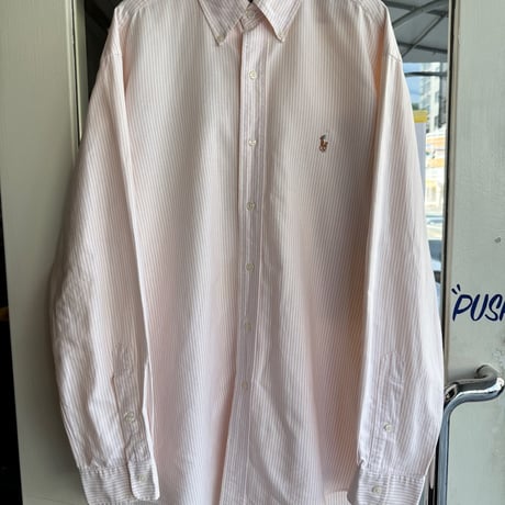 Ralph Lauren ピンク×ホワイト ストライプシャツ〝YARMOUTH 〟