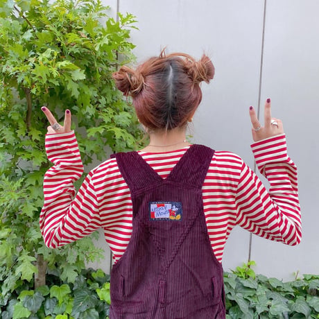 ミッキー太畝コーデュロイオーバーオール