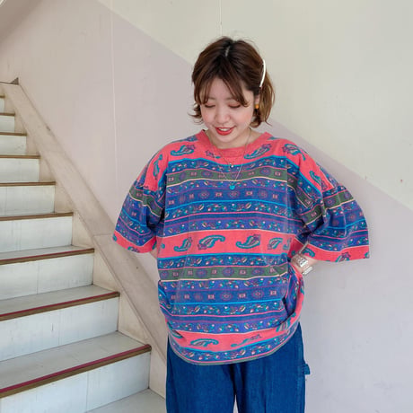 USA製ペイズリー柄Tシャツ