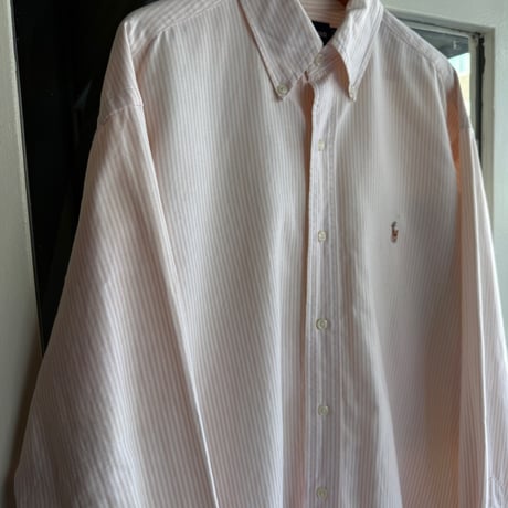 Ralph Lauren ピンク×ホワイト ストライプシャツ〝YARMOUTH 〟