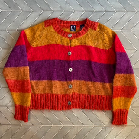 90s GAP ショート丈ボーダーカーディガン
