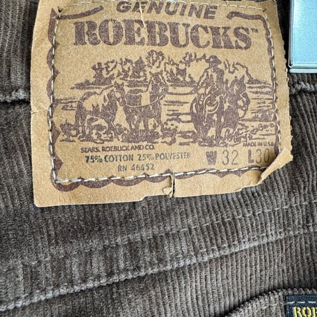 80's USA製 ROEBUCKS コーデュロイブーツカットW32×L30