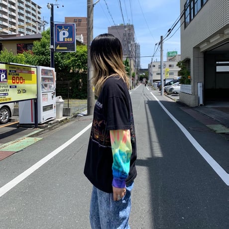 USA製オオカミ両面プリントTシャツ