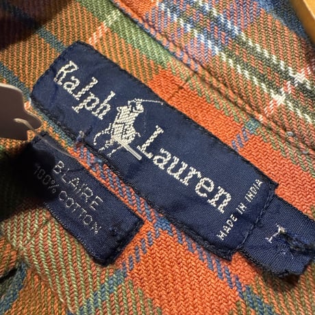 Ralph Lauren長袖チェックシャツ BLARE