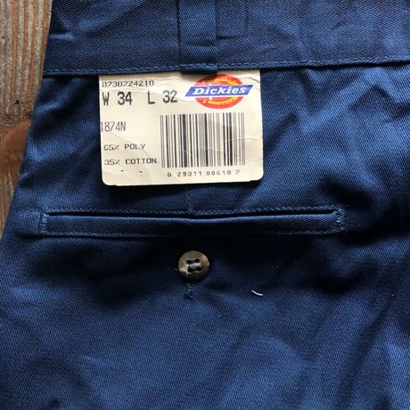 USA製未使用ディッキーズワークパンツ 2タックW34×L32 ネイビー