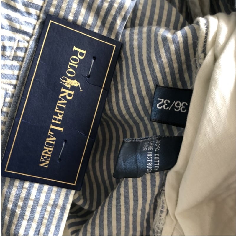 未使用Polo by Ralph Lauren シアサッカーストライプパンツ W36 未使用Polo by Ralph Lauren シアサッカーストライプパンツ W36