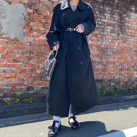 LONDON FOGブラックトレンチコート