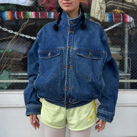 MARITHE FRANCOIS GIRBAUD 短丈ハイネックデニムジャケット