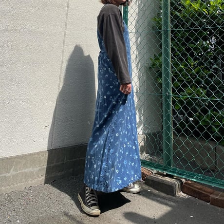 USA製小花柄リラックスサロペットワンピース