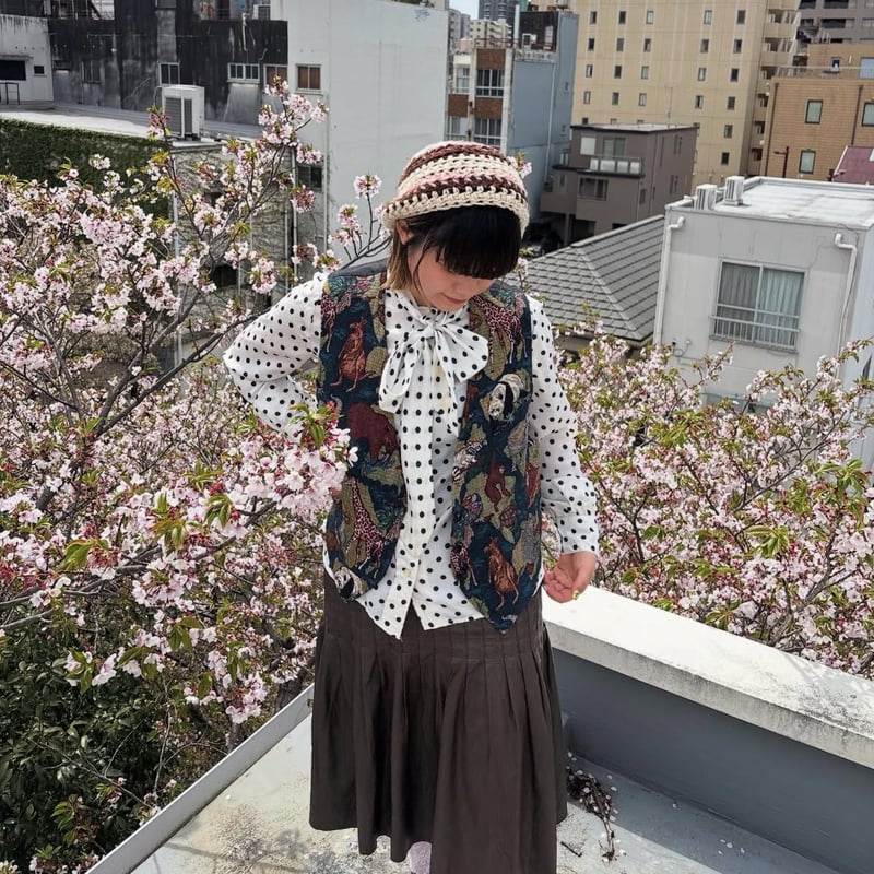 blank ジャガードベスト ツートーン ジャガード ベスト