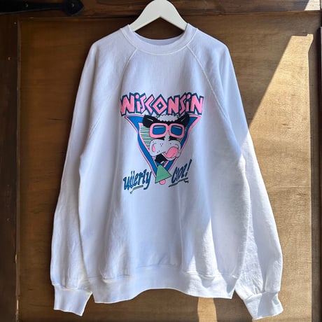 80〜90 USA製 ラグラン牛さんスウェット