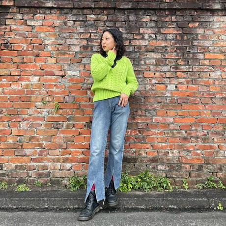 TOMMY HILFIGER デザインネックケーブルニット