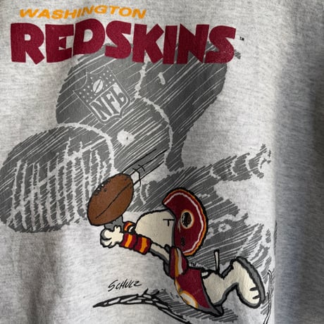 〜90's USA製 SNOOPY×NFL プリントスウェットL