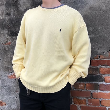 POLO コットンニットセーター  L
