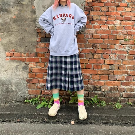 ツータックチェックスカート