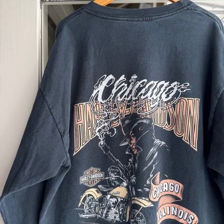 USA製 HARLEY DAVIDSON 袖プリントロンT L