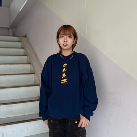 プーさん刺繍トレーナー