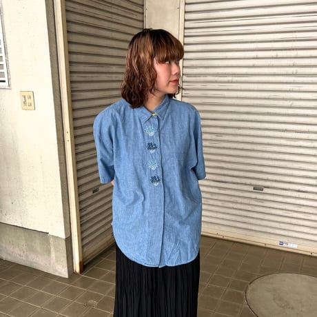 チロリアンシャツ ブルー