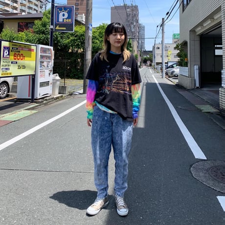 USA製オオカミ両面プリントTシャツ